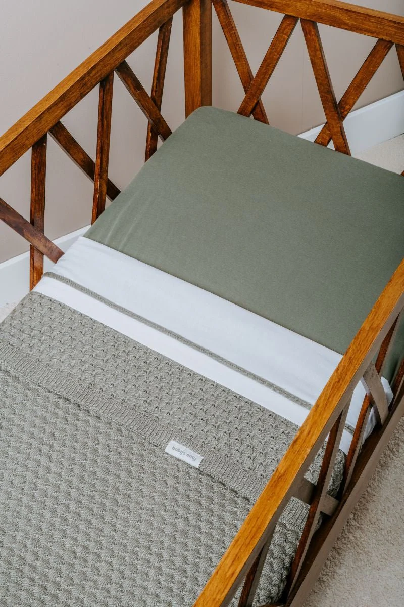 Baby's Only Ledikantlaken Gebreid Bies Urban Green/Wit - Image 3