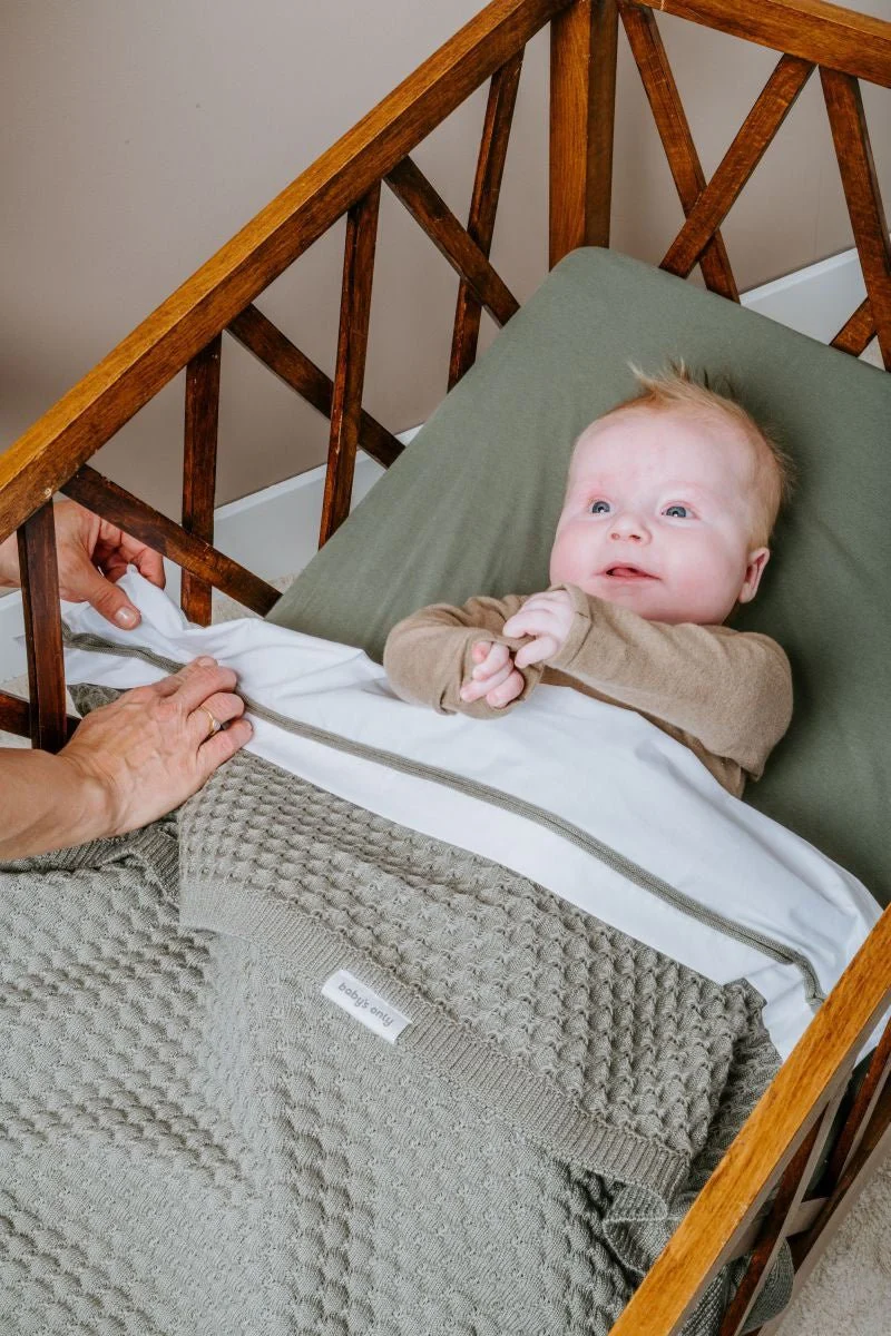 Baby's Only Ledikantlaken Gebreid Bies Urban Green/Wit - Image 4