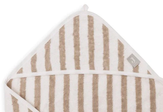 Jollein Badcape Baby Gestreept Terry Olive Green 75X75cm - Image 4