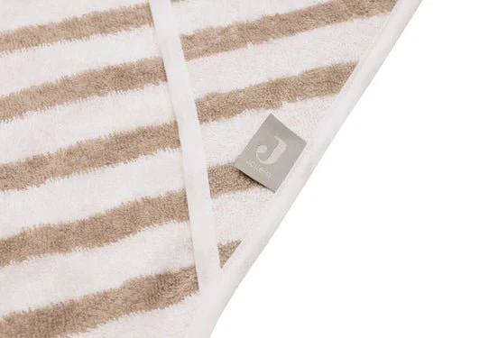 Jollein Badcape Baby Gestreept Terry Olive Green 75X75cm - Image 5