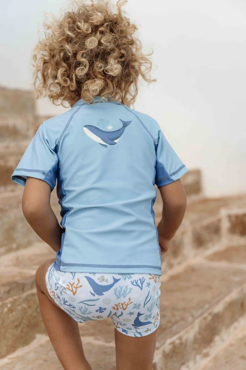 Little Dutch Zwemshirt Kind Korte Mouwen Blue Whale - Image 3