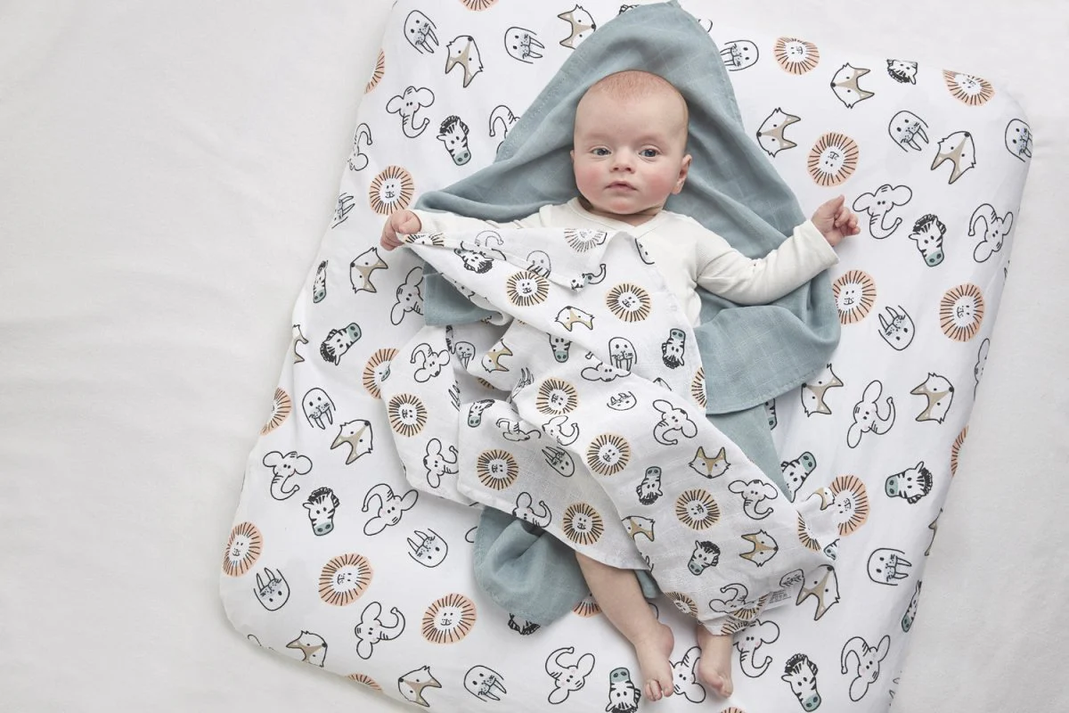 Meyco Hydrofiele Doek 3St Animal/Uni Stone Green/Animal - Image 3