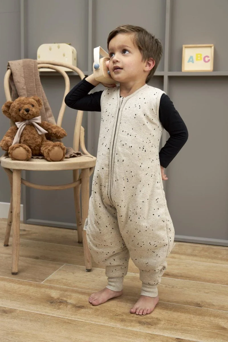 Meyco Slaapzak Baby Rib Mini Spot Winter Jumper Sand Melange - Image 4